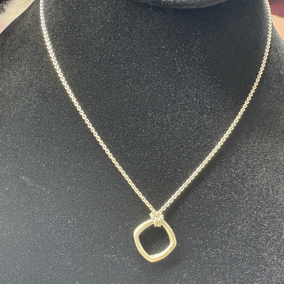 Tiffany & Co. Frank Gehry Sterling Silver Square Torque Pendant Necklace Rare